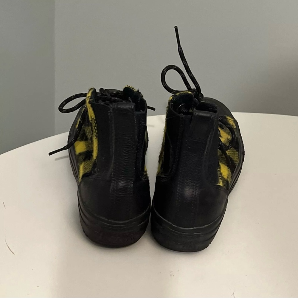 Converse Chuck Taylor Woolrich Womens 8 Chelsea Boot Yellow Black Sneaker Plaid - Picture 3 of 13
